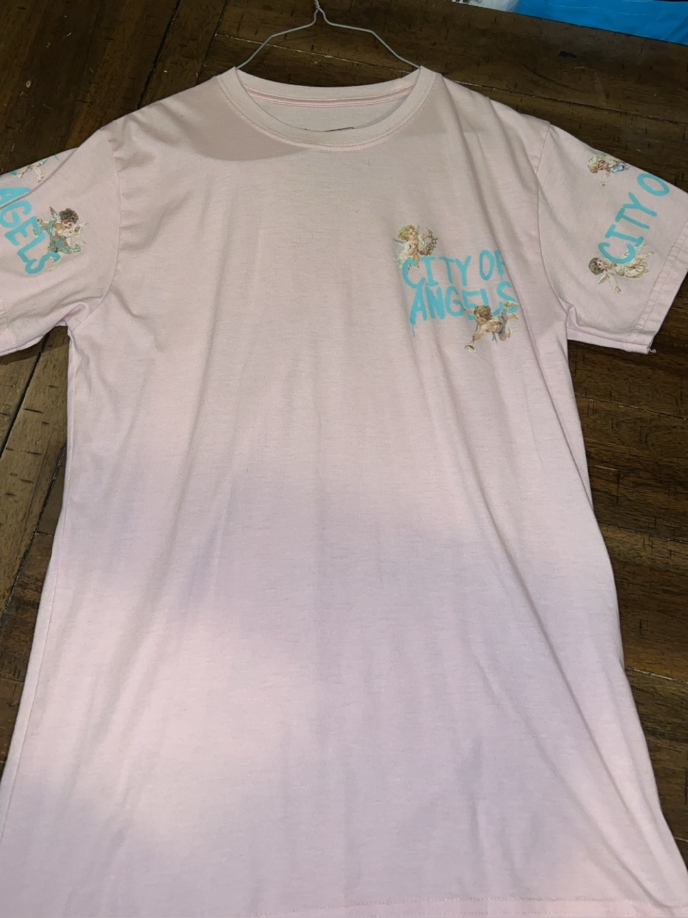 City of Angels Short Sleeve Graphic Tee - Light Pink
